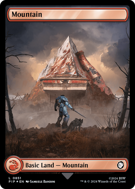 Mountain (0851) (Surge Foil) (PIP-851) [Fallout] Foil MTG Single Wizards of the Coast