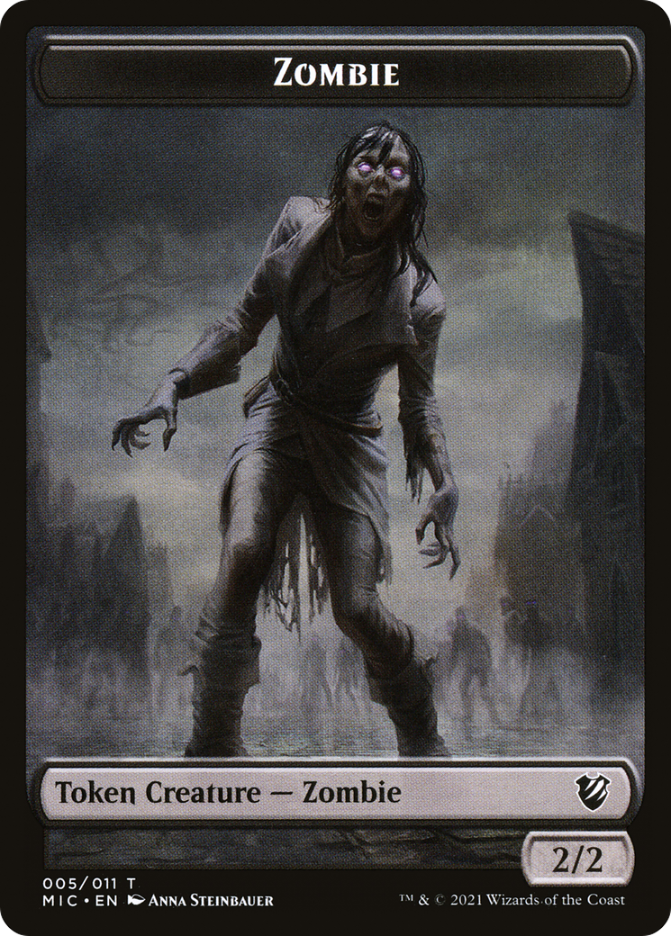 Zombie (TMIC-005) [Tokens] Midnight Hunt Commander Tokens MTG Single Wizards of the Coast