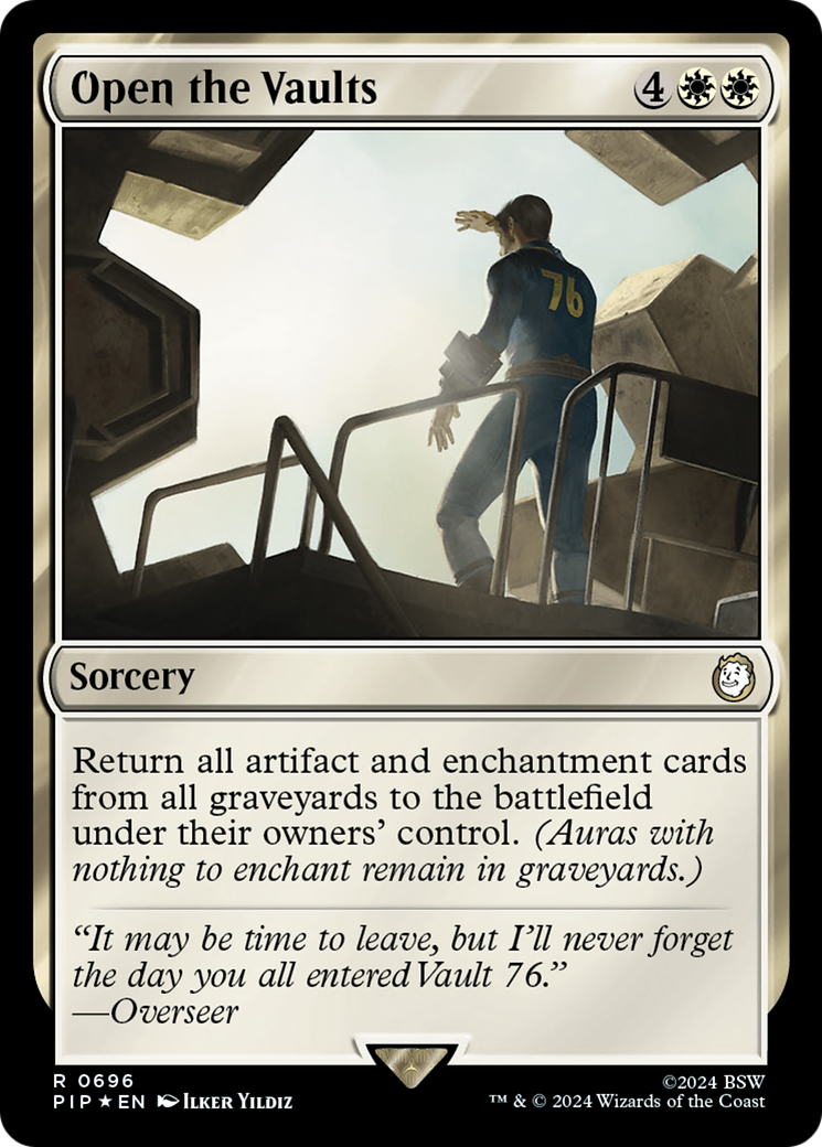 Open the Vaults (Surge Foil) (PIP-696) [Fallout] Foil MTG Single Wizards of the Coast