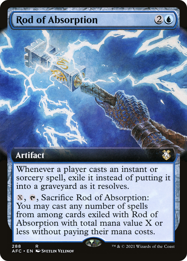 Rod of Absorption (AFC-288) [Forgotten Realms Commander] (Extended Art) MTG Single Wizards of the Coast