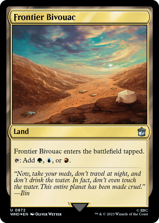 Frontier Bivouac (Surge Foil) (WHO-872) [Doctor Who] Foil MTG Single Wizards of the Coast