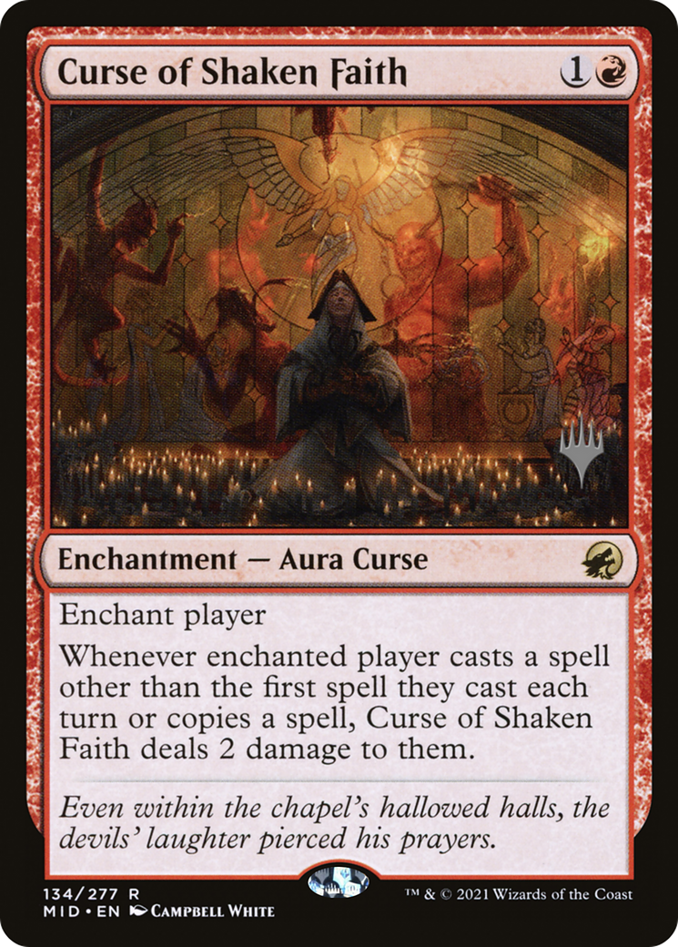 Curse of Shaken Faith (PPMID-134) [Innistrad: Midnight Hunt Promos] Foil MTG Single Wizards of the Coast