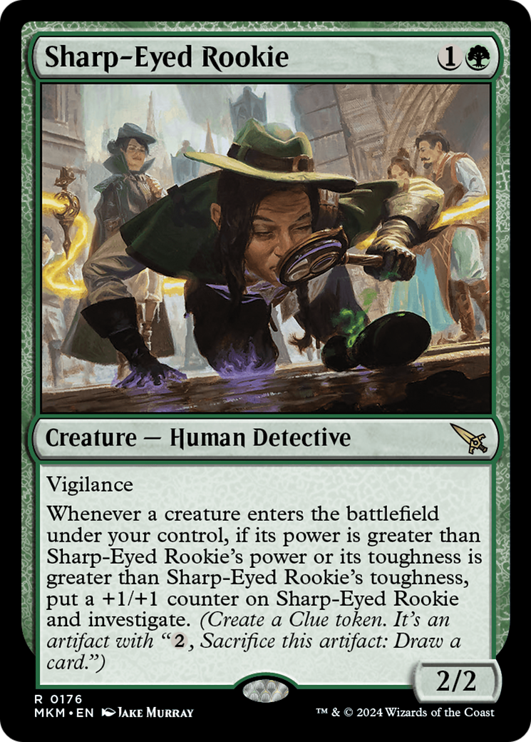Sharp-Eyed Rookie (MKM-176) [Murders at Karlov Manor] MTG Single Murders at Karlov Manor
