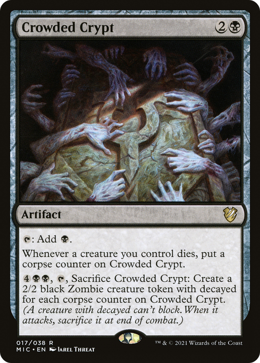 Crowded Crypt (MIC-017) [Midnight Hunt Commander] MTG Single Wizards of the Coast