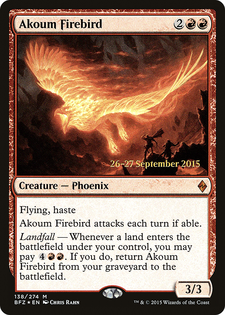 Akoum Firebird (PRE-138) [Battle for Zendikar Promos] Foil MTG Single Wizards of the Coast