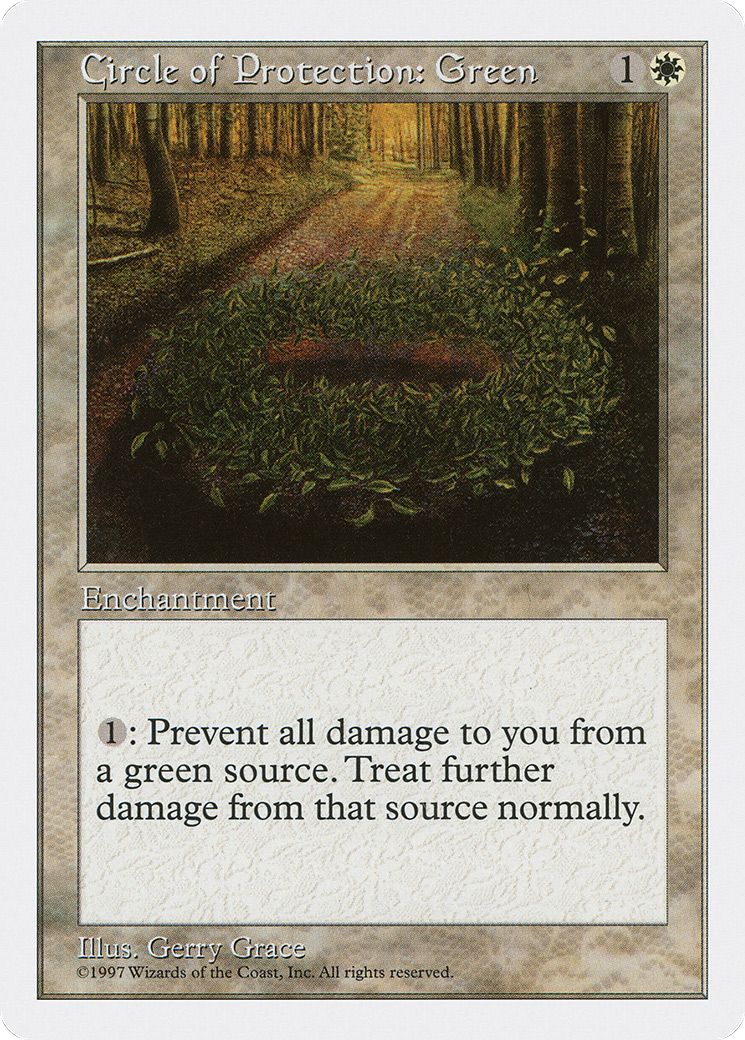 Circle of Protection: Green (5ED-019) [Fifth Edition] MTG Single Wizards of the Coast
