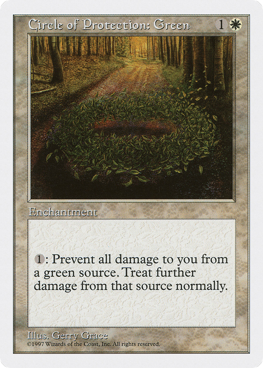 Circle of Protection: Green (5ED-019) [Fifth Edition] MTG Single Wizards of the Coast