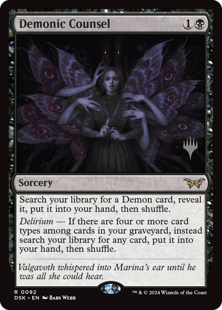 Demonic Counsel (PPDSK-092) [Duskmourn: House of Horror Promos] Foil MTG Single Wizards of the Coast