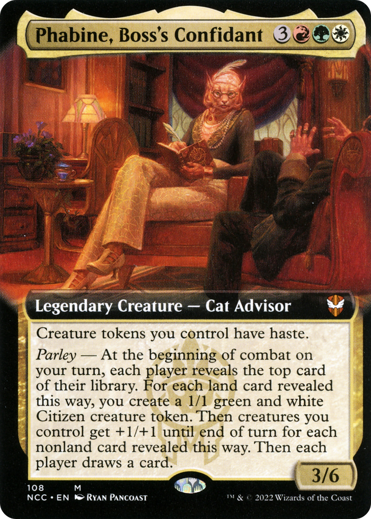 Phabine, Boss's Confidant (NCC-108) [New Capenna Commander] (Extended Art) Foil MTG Single Wizards of the Coast