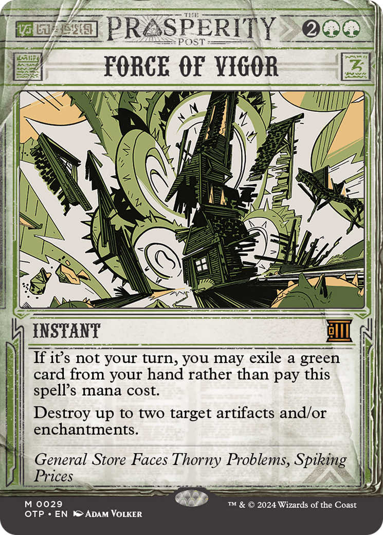 Force of Vigor (OTP-029) [Breaking News] (Showcase) (Borderless) Foil MTG Single Wizards of the Coast