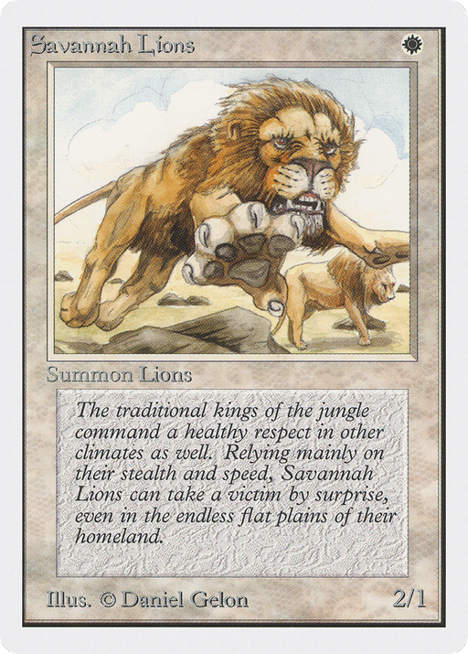 Savannah Lions (2ED-039) [Oldschool] Unlimited Edition MTG Single Wizards of the Coast