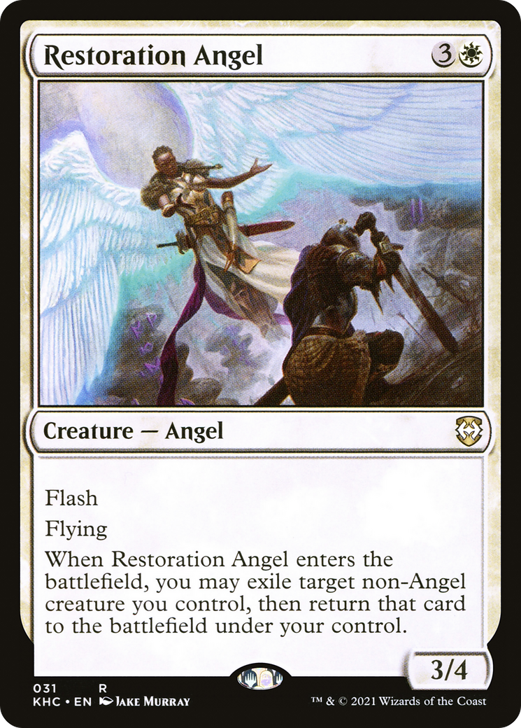 Restoration Angel (KHC-031) [Kaldheim Commander] MTG Single Wizards of the Coast
