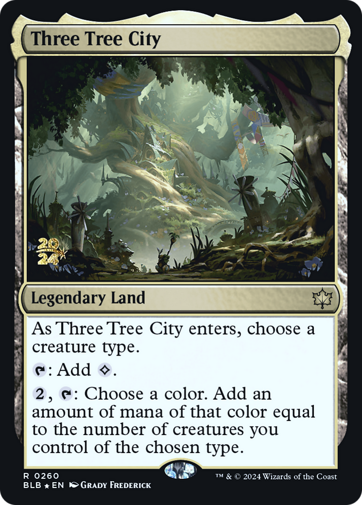 Three Tree City (PRE-260) [Bloomburrow Promos] Foil MTG Single Wizards of the Coast