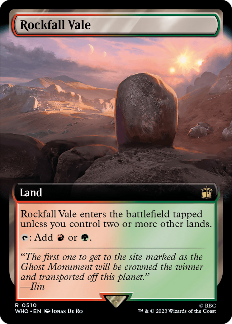 Rockfall Vale (WHO-510) [Doctor Who] (Extended Art) Foil MTG Single Wizards of the Coast