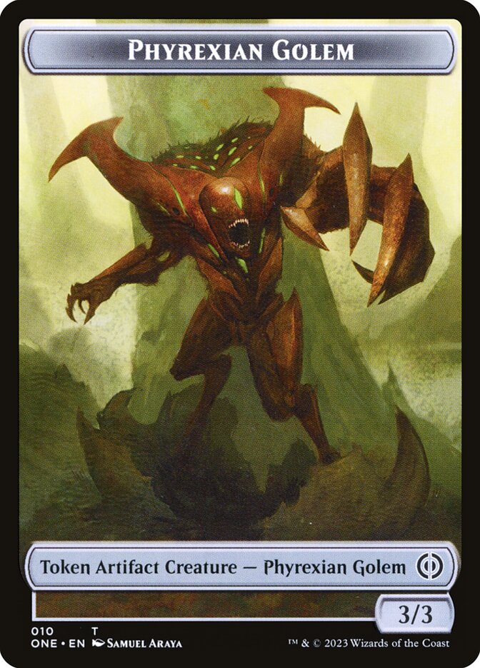 Phyrexian Goblin // Phyrexian Golem Double-Sided Token [Tokens] Phyrexia: All Will Be One Tokens MTG Single Magic: The Gathering