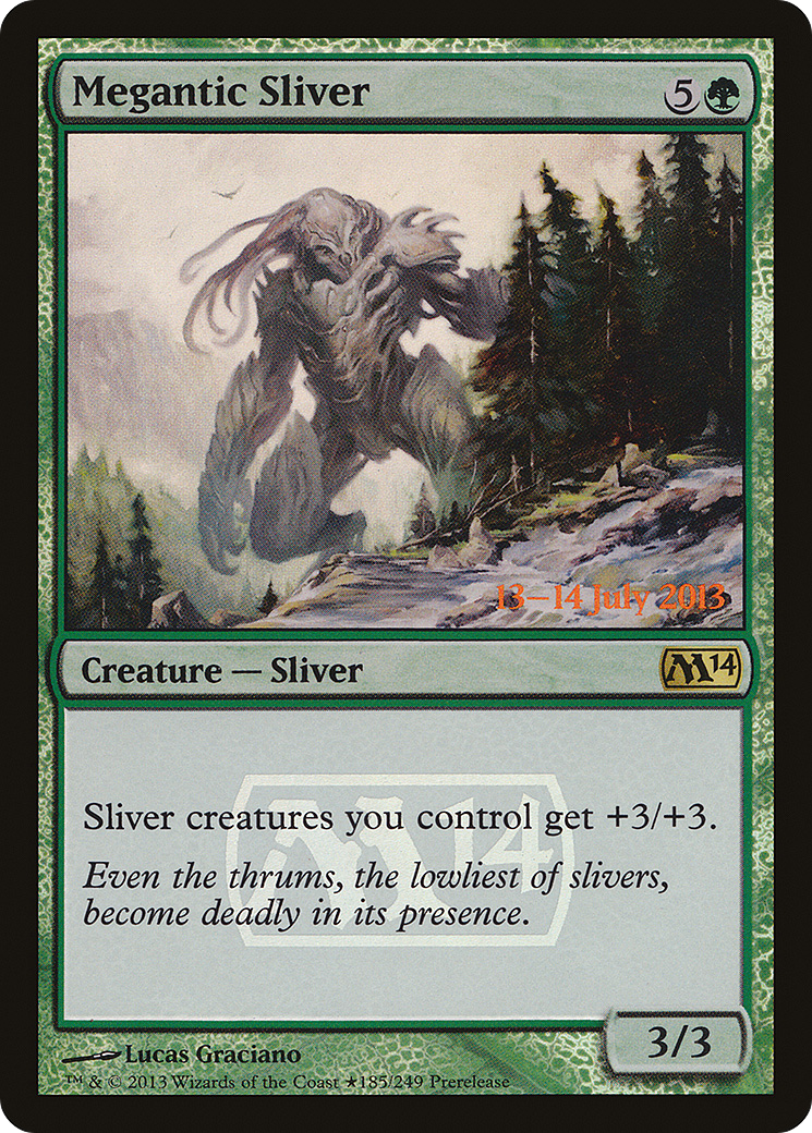 Megantic Sliver [Magic 2014 Prerelease Promos] MTG Single Magic: The Gathering