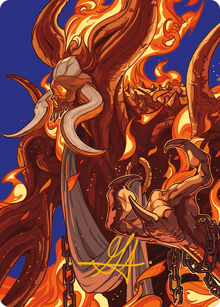 Phlage, Titan of Fire's Fury Art Card (Gold-Stamped Signature) [Art Series] Modern Horizons 3 MTG Single Magic: The Gathering