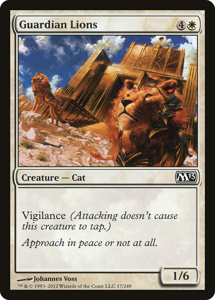Guardian Lions (M13-017) [Magic 2013] Foil MTG Single Wizards of the Coast