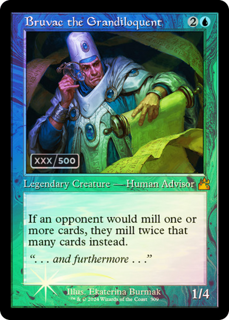 Bruvac the Grandiloquent (Serial Numbered) (RVR-309) [Ravnica Remastered] Foil MTG Single Wizards of the Coast