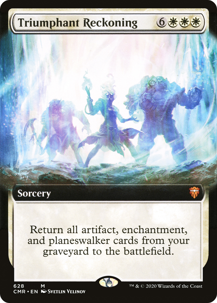 Triumphant Reckoning (CMR-628) [Commander Legends] (Extended Art) Foil MTG Single Wizards of the Coast