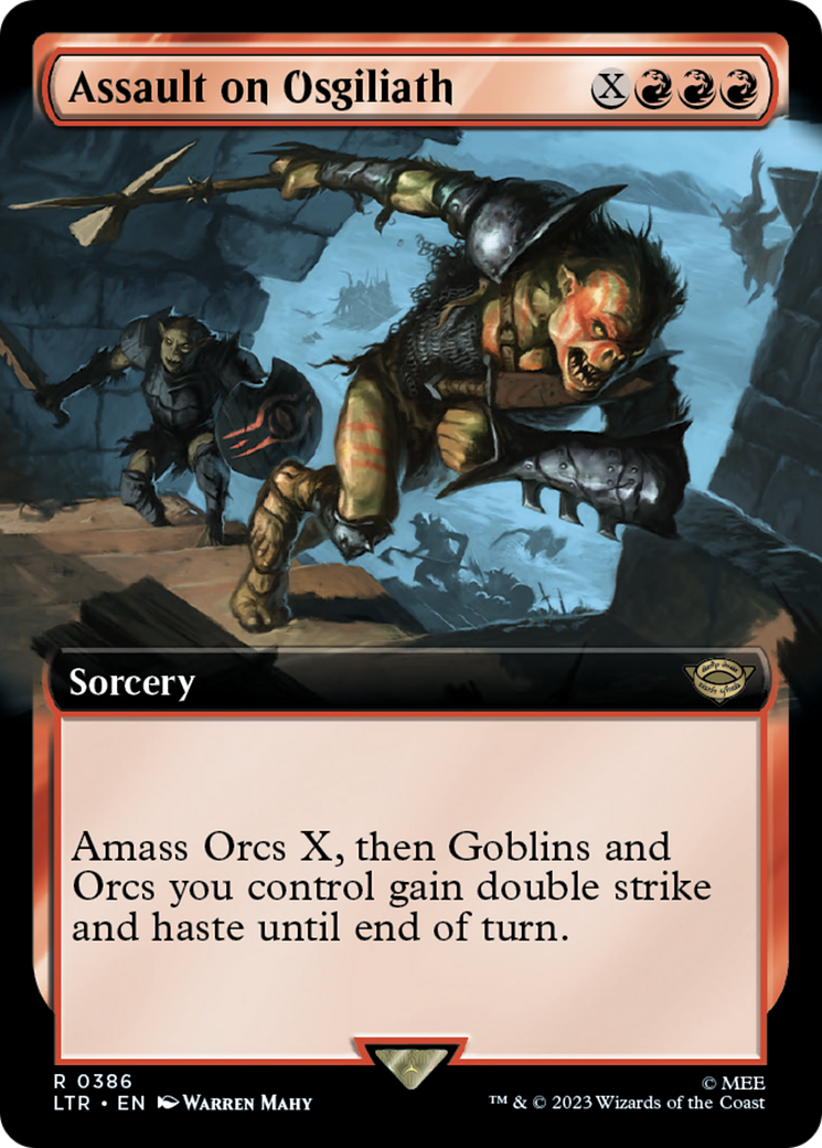 Assault on Osgiliath (LTR-386) [The Lord of the Rings: Tales of Middle-earth] (Extended Art) MTG Single Wizards of the Coast