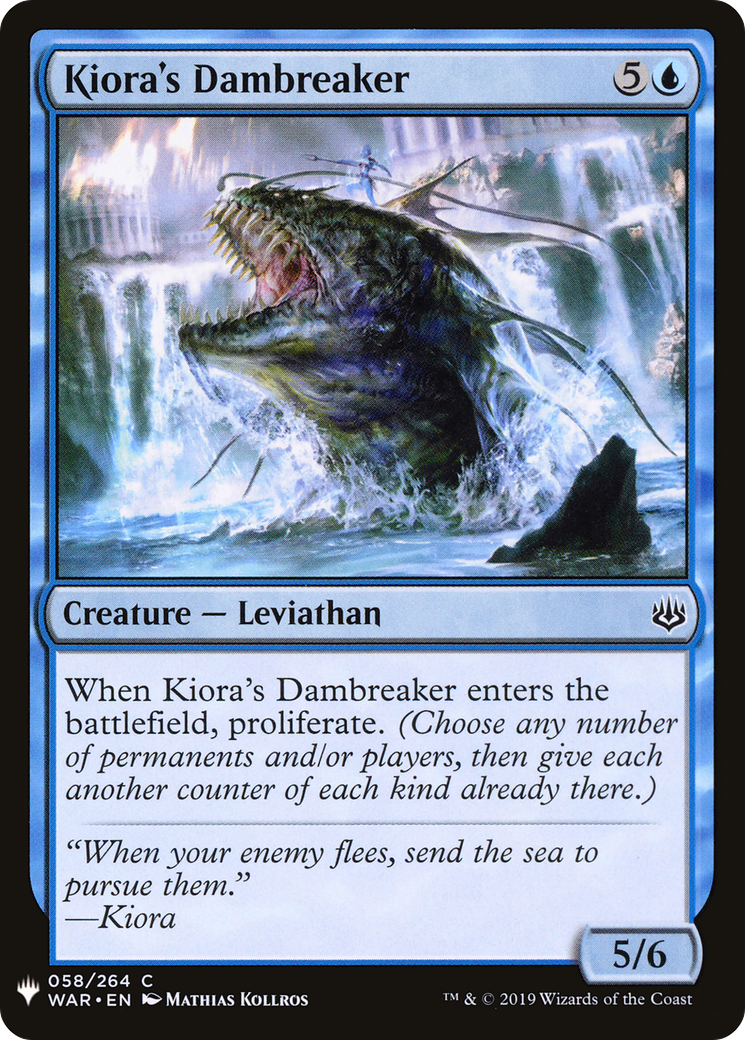 Kiora's Dambreaker (LIST-WAR-58) [Mystery Booster] The List MTG Single Wizards of the Coast