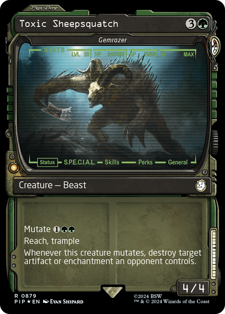 Toxic Sheepsquatch - Gemrazer (Surge Foil) (PIP-879) [Fallout] (Showcase) Foil MTG Single Wizards of the Coast