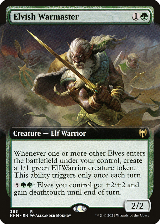 Elvish Warmaster (KHM-363) [Kaldheim] (Extended Art) MTG Single Wizards of the Coast