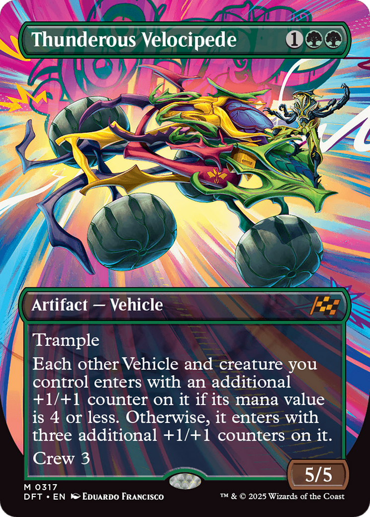 Thunderous Velocipede (DFT-317) [Aetherdrift] (Borderless) MTG Single Wizards of the Coast