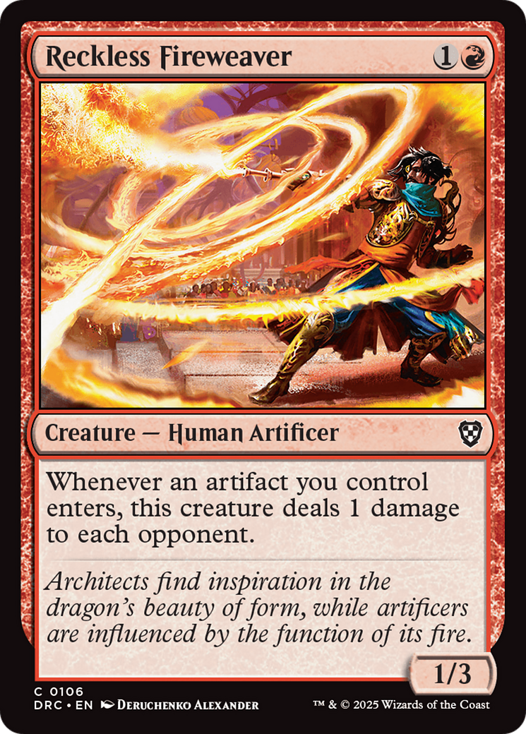 Reckless Fireweaver (DRC-106) [Commander: Aetherdrift] MTG Single Wizards of the Coast