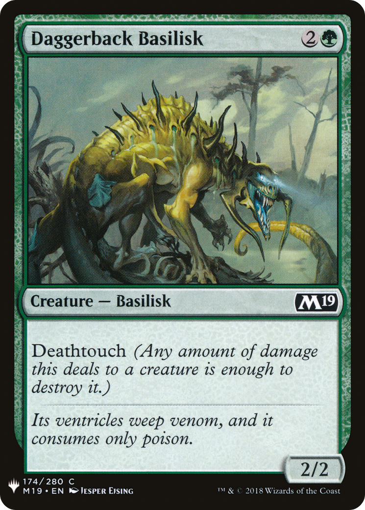 Daggerback Basilisk (LIST-M19-174) [Mystery Booster] The List MTG Single Wizards of the Coast