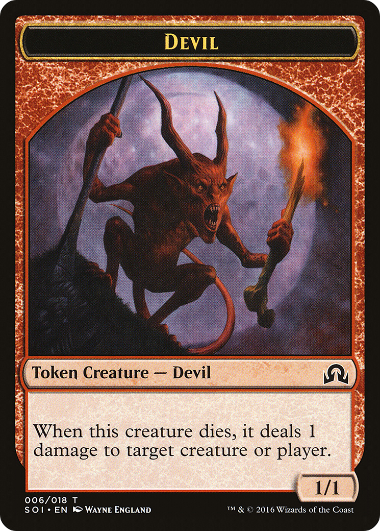 Devil Token (SOI-006) [Tokens] Shadows over Innistrad Tokens MTG Single Wizards of the Coast