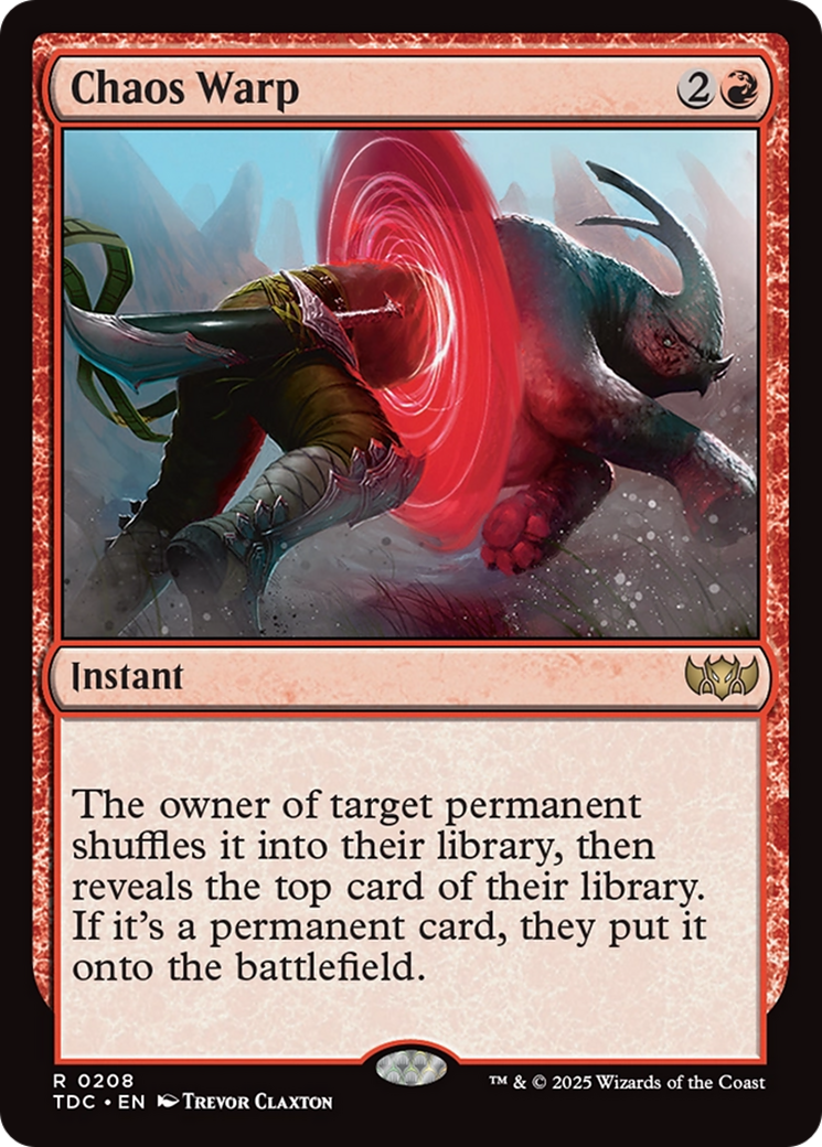 Chaos Warp (TDC-208) [Commander: Tarkir: Dragonstorm] MTG Single Wizards of the Coast