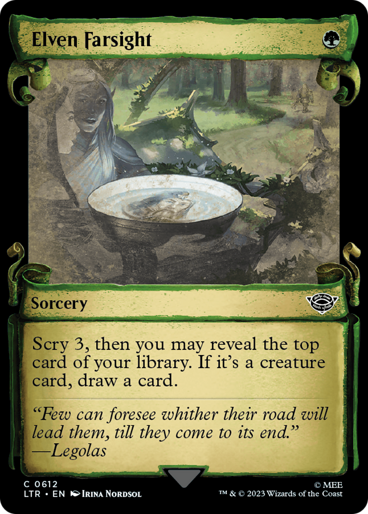 Elven Farsight (Showcase Scrolls) (LTR-612) [The Lord of the Rings: Tales of Middle-earth] (Showcase) Foil MTG Single Wizards of the Coast