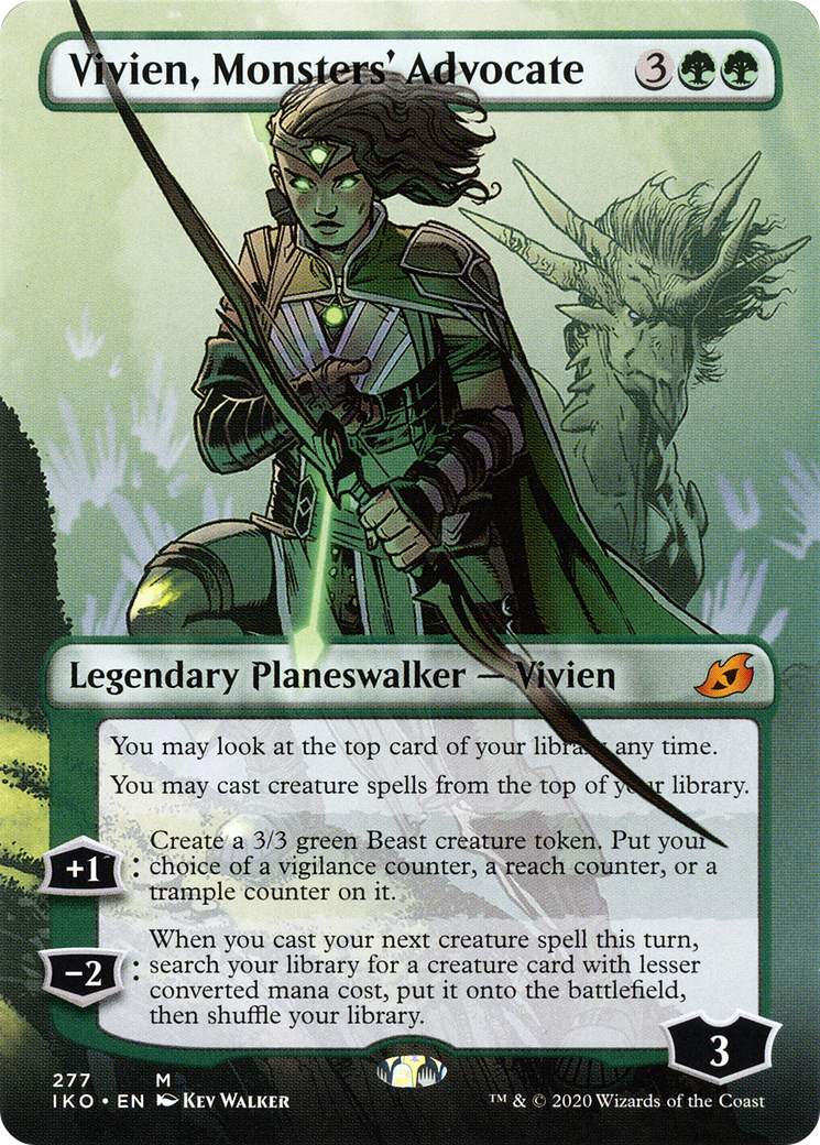 Vivien, Monsters' Advocate (Borderless) [Ikoria: Lair of Behemoths] MTG Single Magic: The Gathering