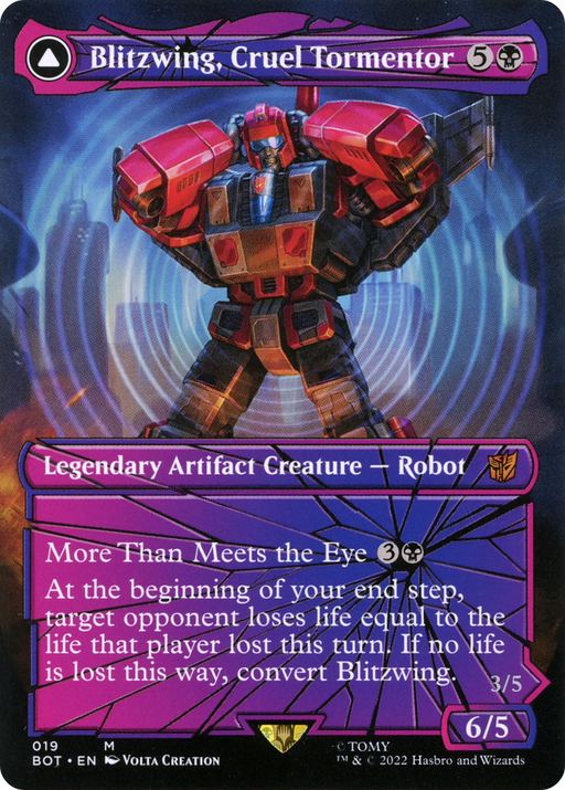 Blitzwing, Cruel Tormentor (Shattered Glass) (BOT-019) [Transformers] (Borderless) MTG Single Wizards of the Coast