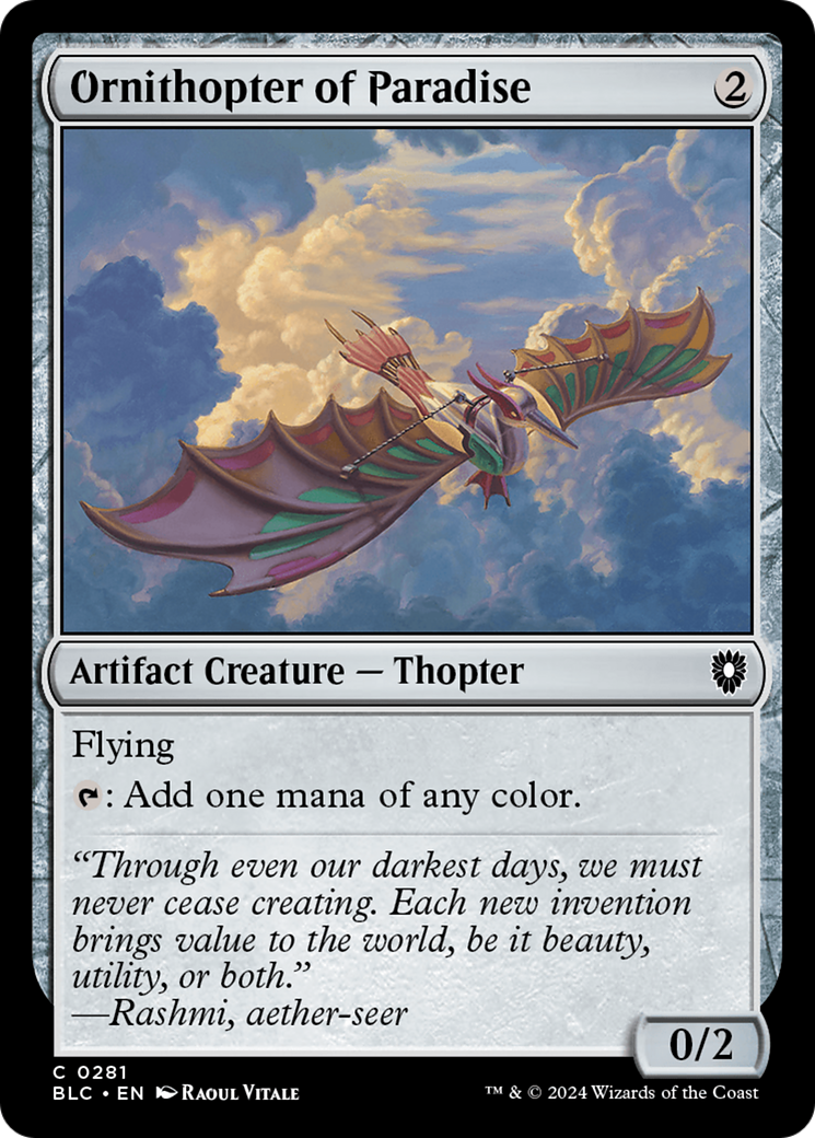 Ornithopter of Paradise (BLC-281) [Bloomburrow Commander] MTG Single Wizards of the Coast