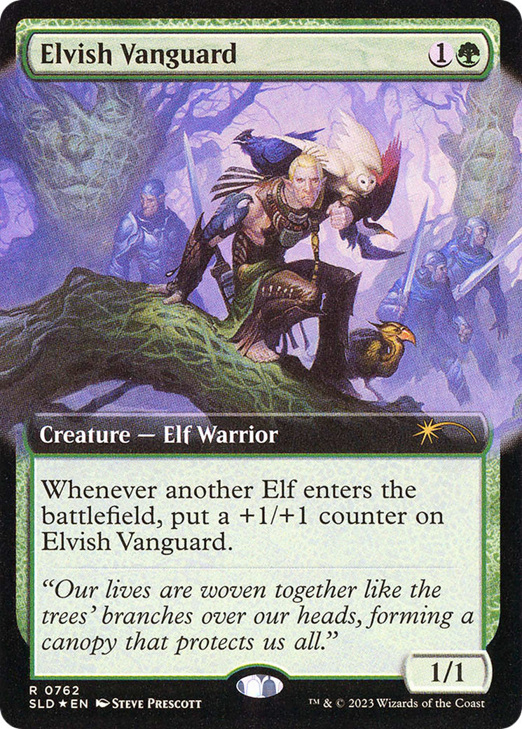 Elvish Vanguard (SLD-762) [Secret Lair] Drop (Extended Art) Foil MTG Single Wizards of the Coast