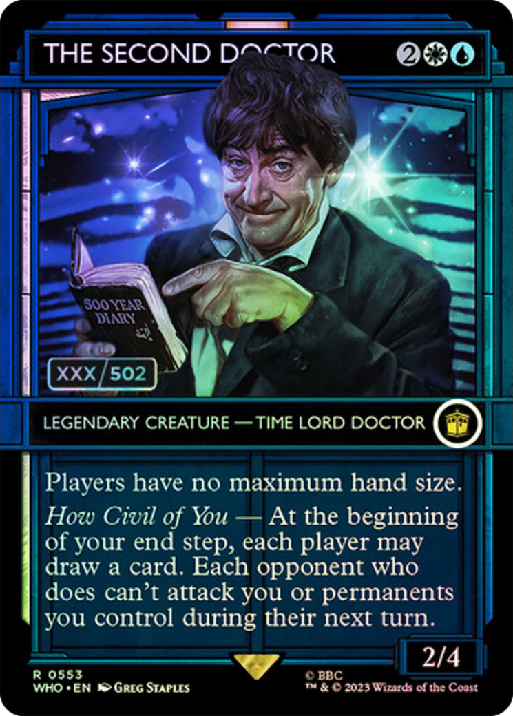 The Second Doctor (Serial Numbered) (WHO-553) [Doctor Who] (Showcase) (Borderless) Foil MTG Single Wizards of the Coast