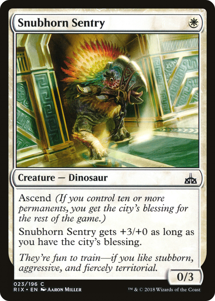 Snubhorn Sentry (RIX-023) [Rivals of Ixalan] Foil MTG Single Wizards of the Coast