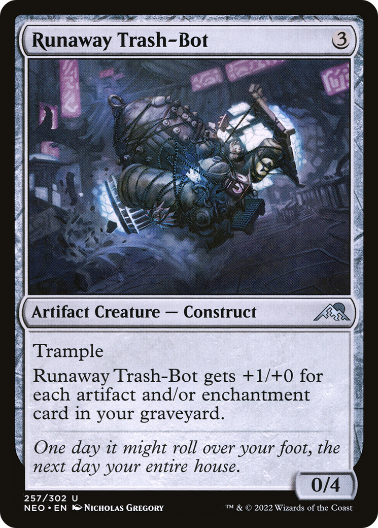 Runaway Trash-Bot (NEO-257) [Kamigawa: Neon Dynasty] Foil MTG Single Wizards of the Coast