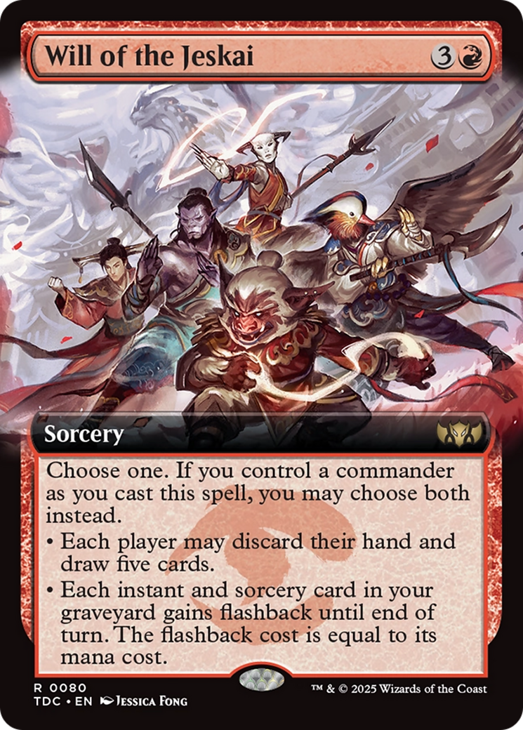 Will of the Jeskai (Extended Art) (TDC-080) [Commander: Tarkir: Dragonstorm]: (Extended Art) MTG Single Wizards of the Coast