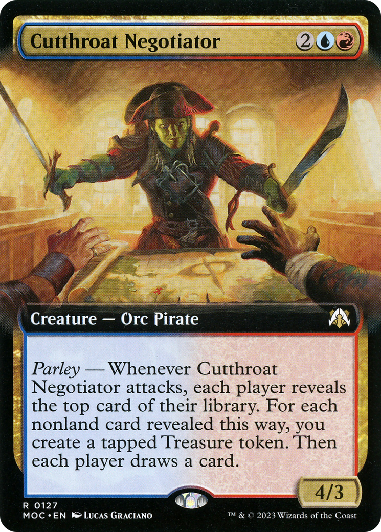 Cutthroat Negotiator (MOC-127) [March of the Machine Commander] (Extended Art) MTG Single Wizards of the Coast