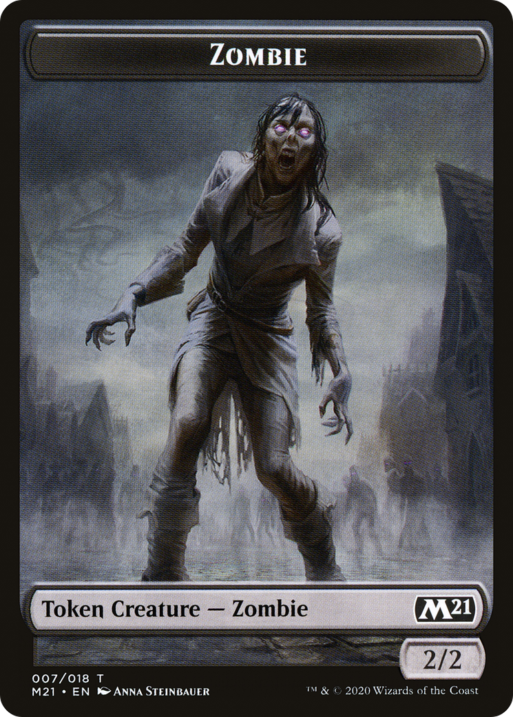 Zombie (TM21-007) [Tokens] Core Set 2021 Tokens Foil MTG Single Wizards of the Coast