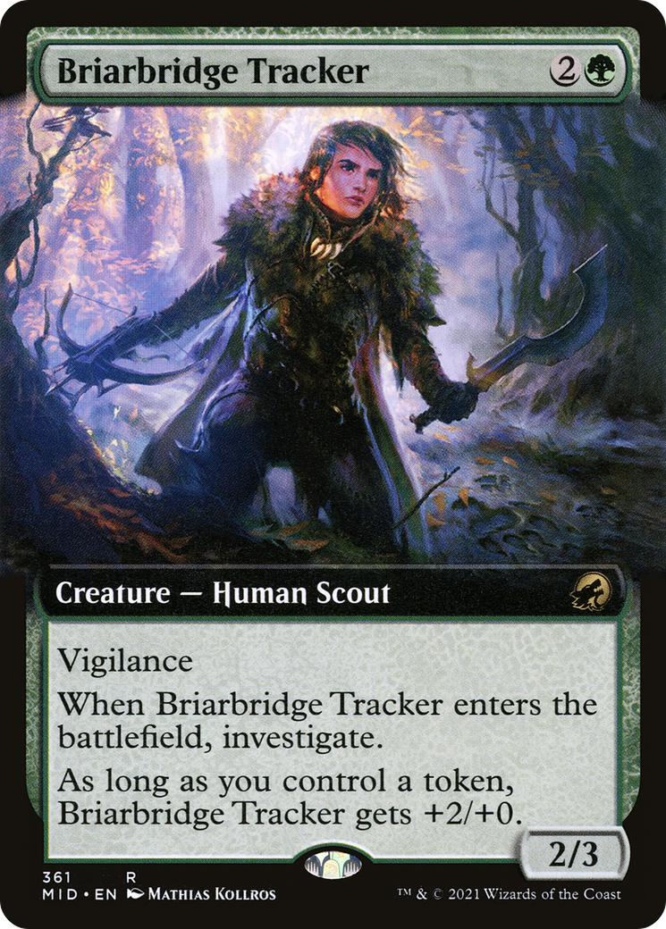 Briarbridge Tracker (MID-361) [Innistrad: Midnight Hunt] (Extended Art) Foil MTG Single Wizards of the Coast