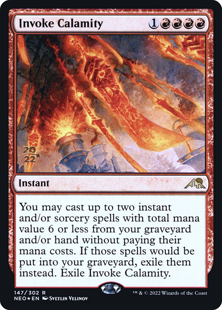 Invoke Calamity (PRE-147) [Kamigawa: Neon Dynasty Promos] Foil MTG Single Wizards of the Coast