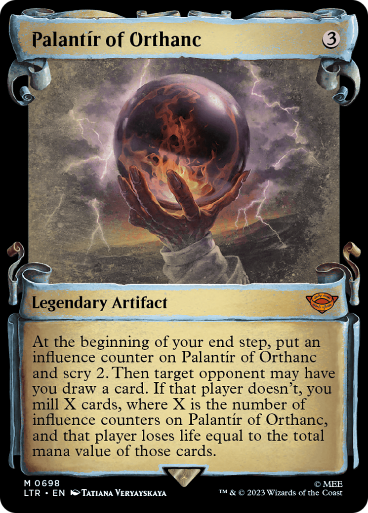 Palantir of Orthanc (Showcase Scrolls) (LTR-698) [The Lord of the Rings: Tales of Middle-earth] (Showcase) MTG Single Wizards of the Coast