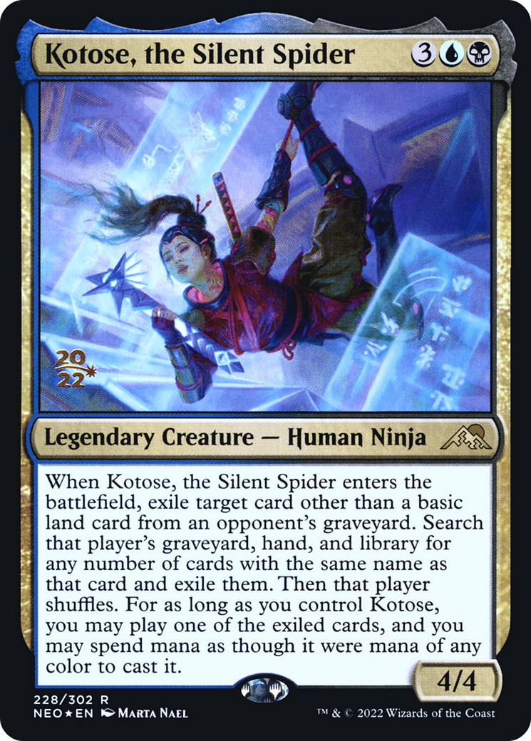 Kotose, the Silent Spider (PRE-228S) [Kamigawa: Neon Dynasty Promos] Foil MTG Single Wizards of the Coast