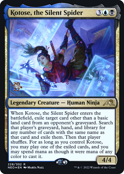 Kotose, the Silent Spider (PRE-228S) [Kamigawa: Neon Dynasty Promos] Foil MTG Single Wizards of the Coast