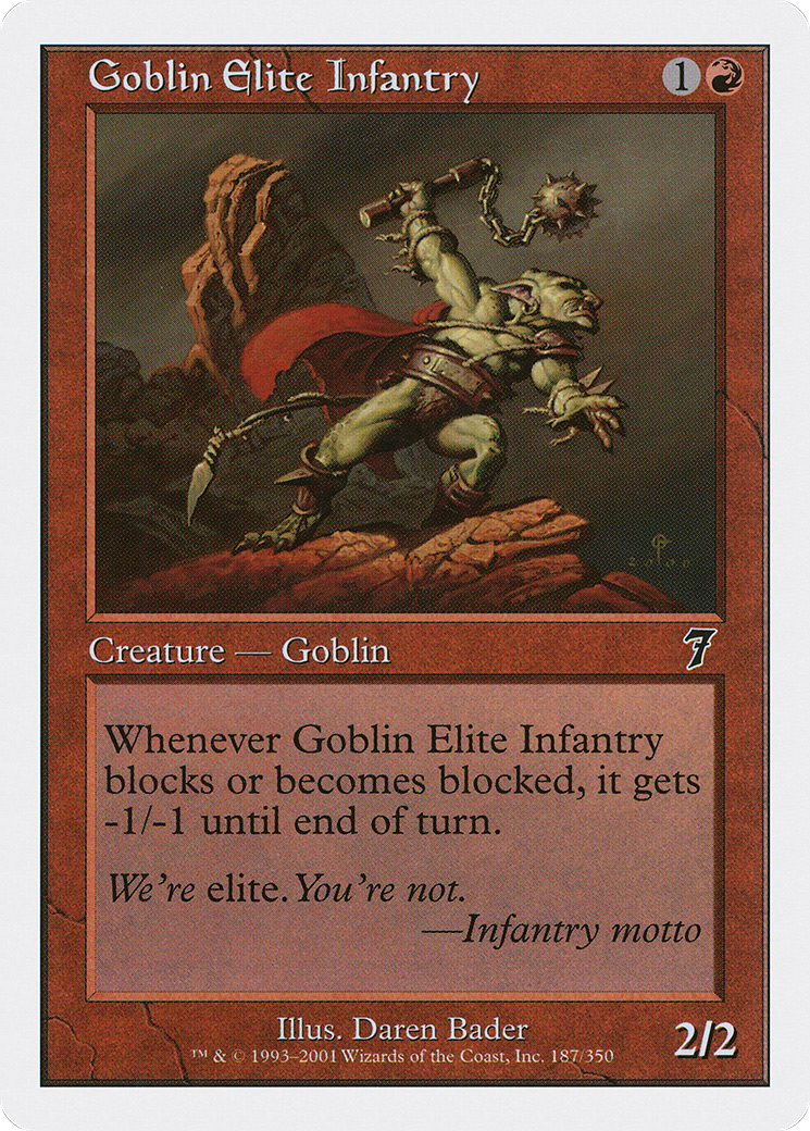 Goblin Elite Infantry (7ED-187) [Seventh Edition] MTG Single Wizards of the Coast